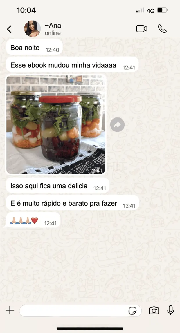 Mensagem de cliente: é muito rápido e barato pra fazer